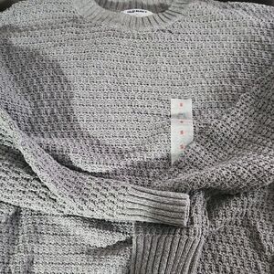 Old Navy Textured Gray Crewneck Sweater